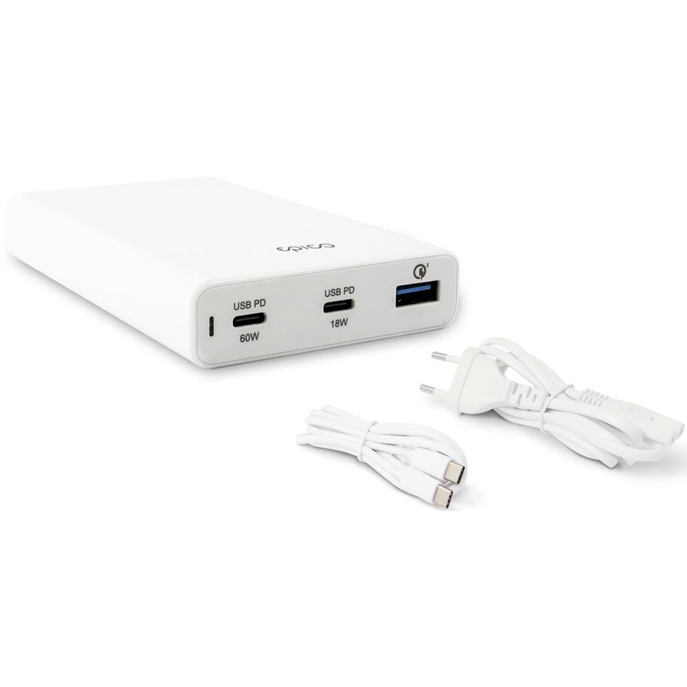 EPICO 60W &amp; 18W PD CHARGER - WHITE