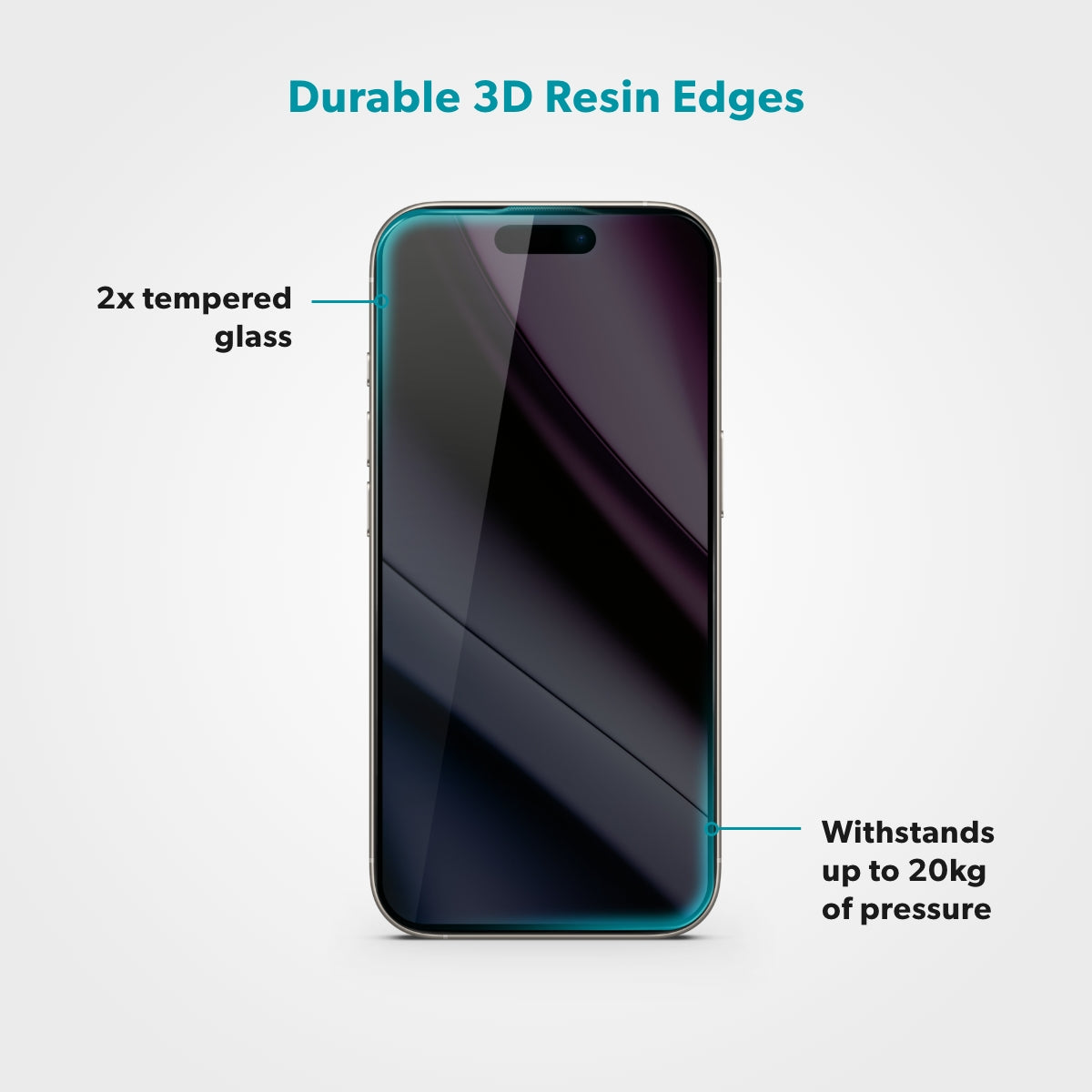 Epico Privacy Glass 3D for iPhone 14 Pro/15/16 – with Install Frame