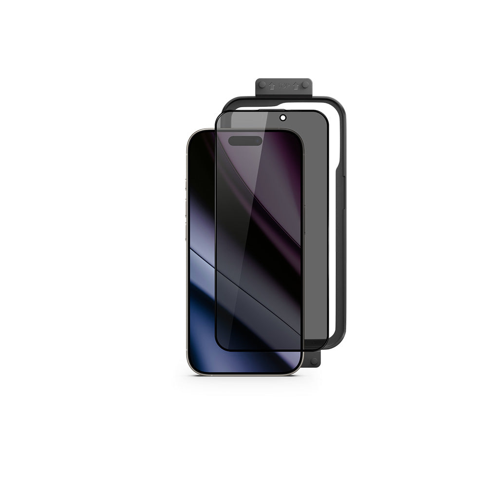 Epico Privacy Glass 3D for iPhone 14 Pro/15/16 – with Install Frame