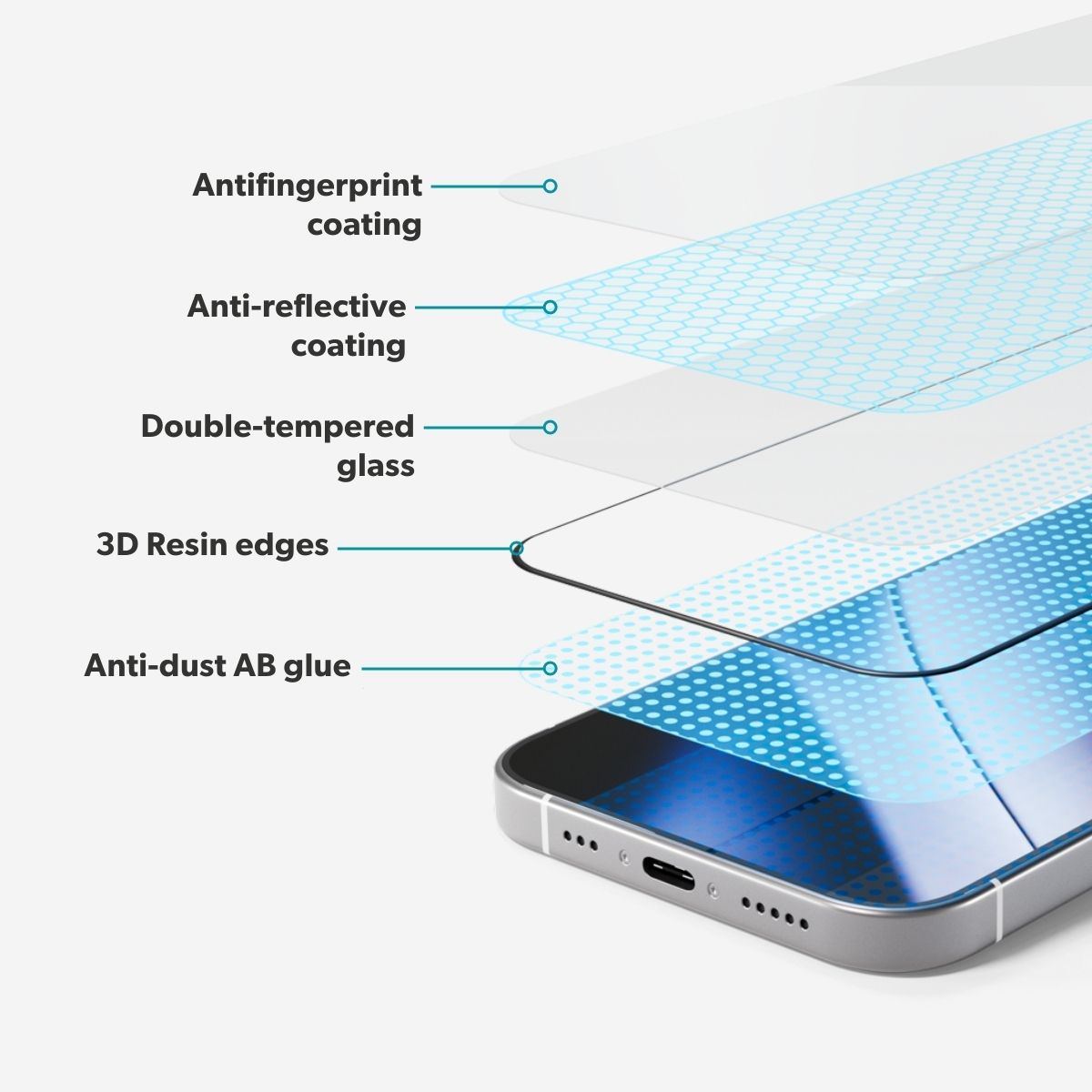 Epico Anti-Reflective Glass 3D iPhone 17 Pro Ultra-Wide Fit with One-Step Dust-Free Applicator