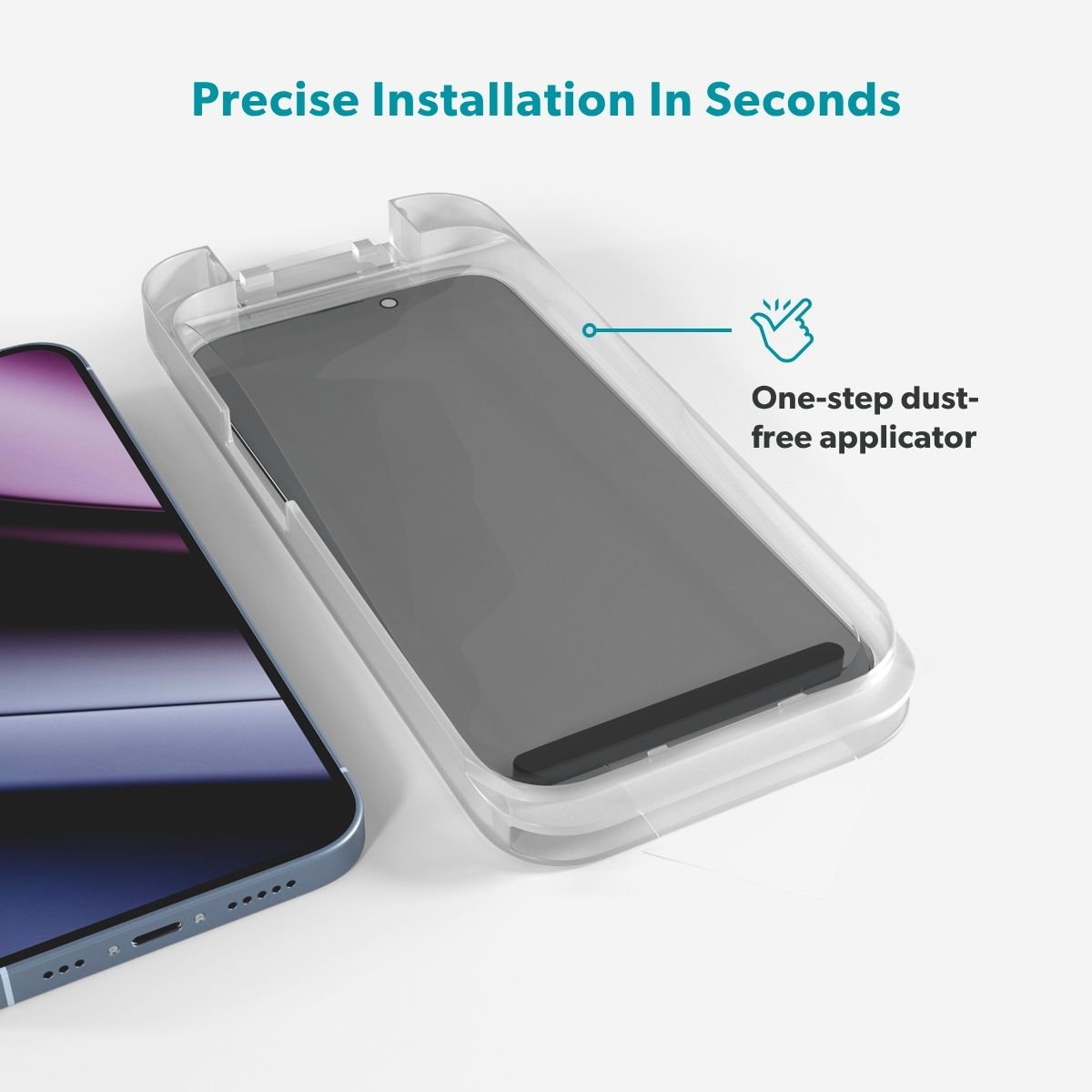 Epico Privacy Glass 3D iPhone 17 Pro Max Ultra-Wide Fit with One-Step Dust-Free Applicator