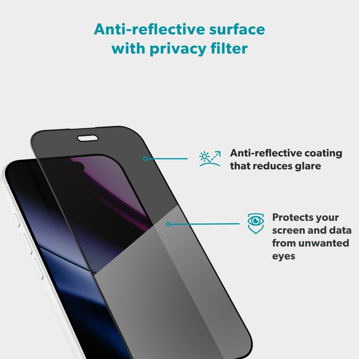 Epico Privacy Anti-Reflective Glass 3D iPhone 18 Pro Ultra-Wide Fit with One-Step Dust-Free Applicator