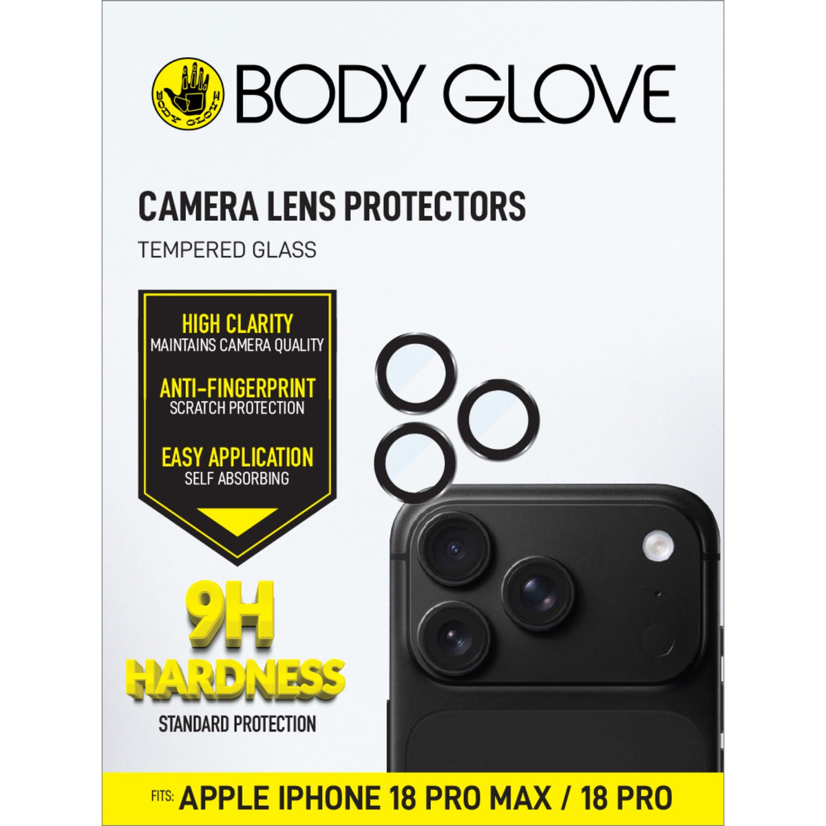 Body Glove iPhone 18 Pro/Pro Max Individual Lens Protector Black