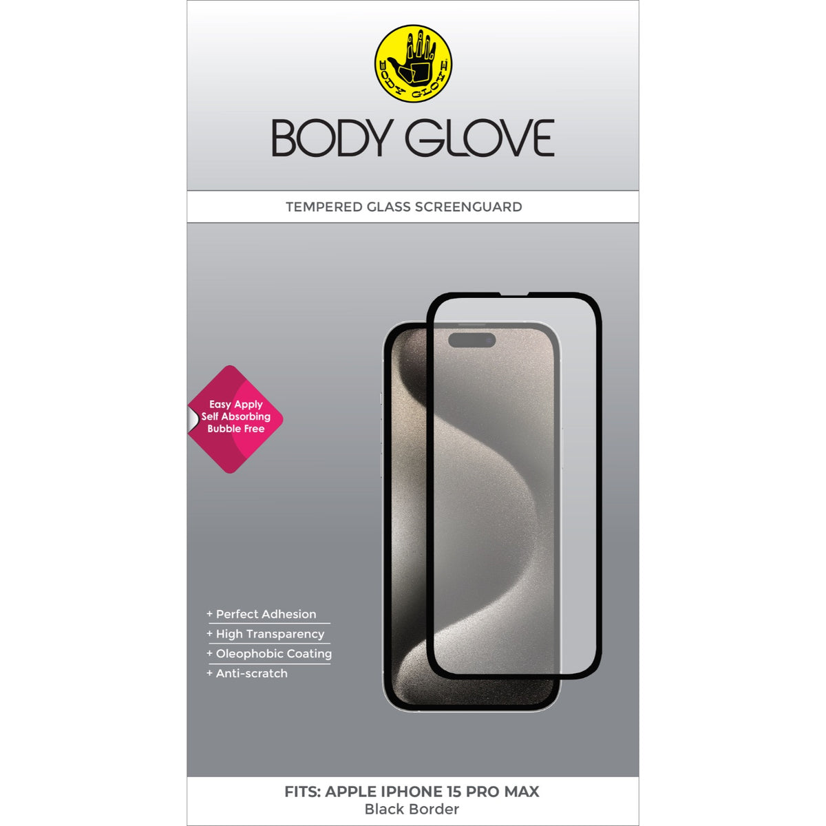 Body Glove iPhone 15 Pro Max Tempered Glass – Clear