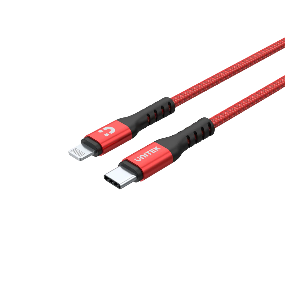 UNITEK TYPE C TO LIGHTNING CHARGING CABLE - RED