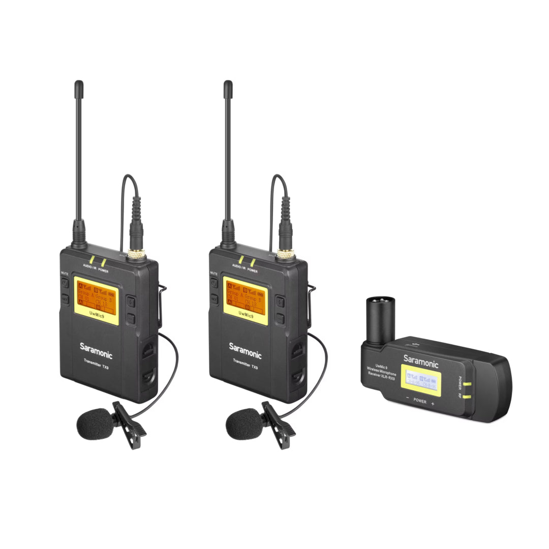 Saramonic UwMic9 KIT8 (2xTX9, 1xRX9-XLR9) UHF wireless microphone system