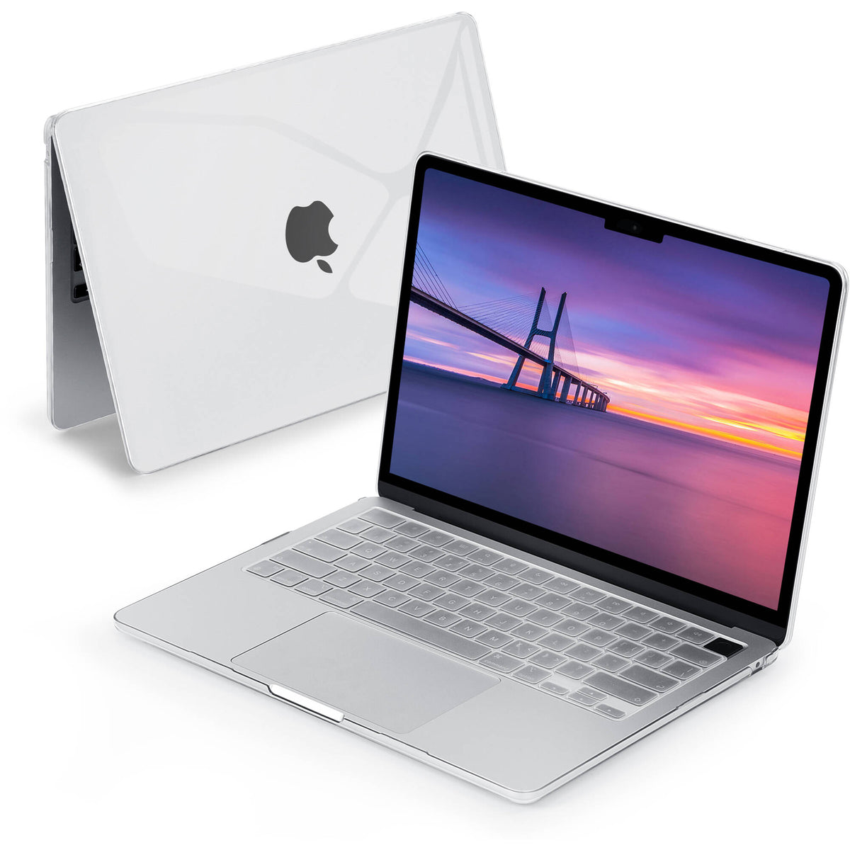 EPICO SHELL COVER MACBOOK AIR M2 13&quot; 2022 -WHITE TRANSPARENT